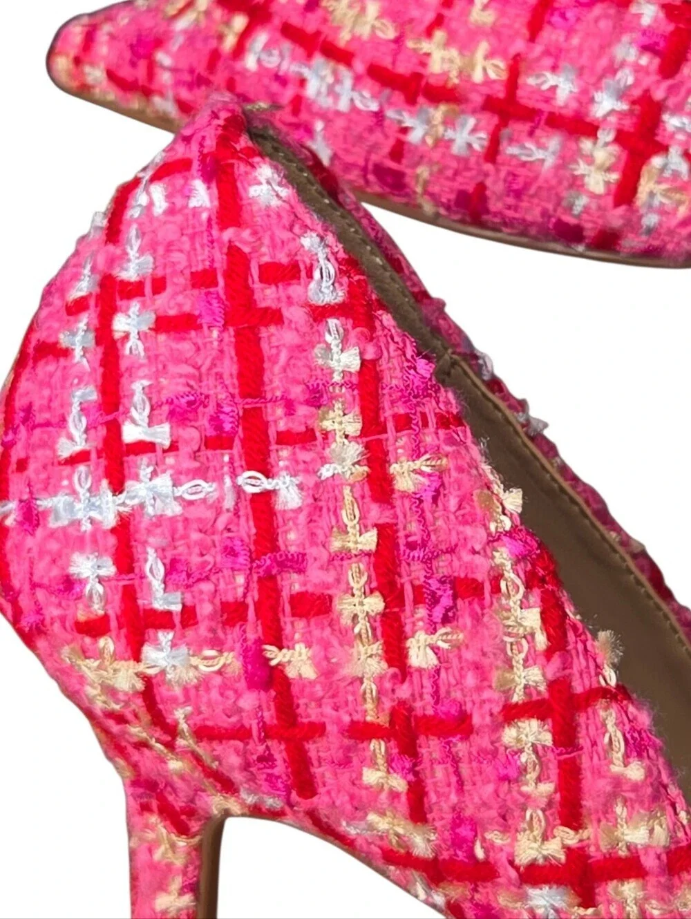 Ann Taylor Womens Pink Charm Tweed Point Toe Azra Pumps Heels Size 9